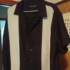 Milano Bay Bowling Shirt - XXL - Black and Gray